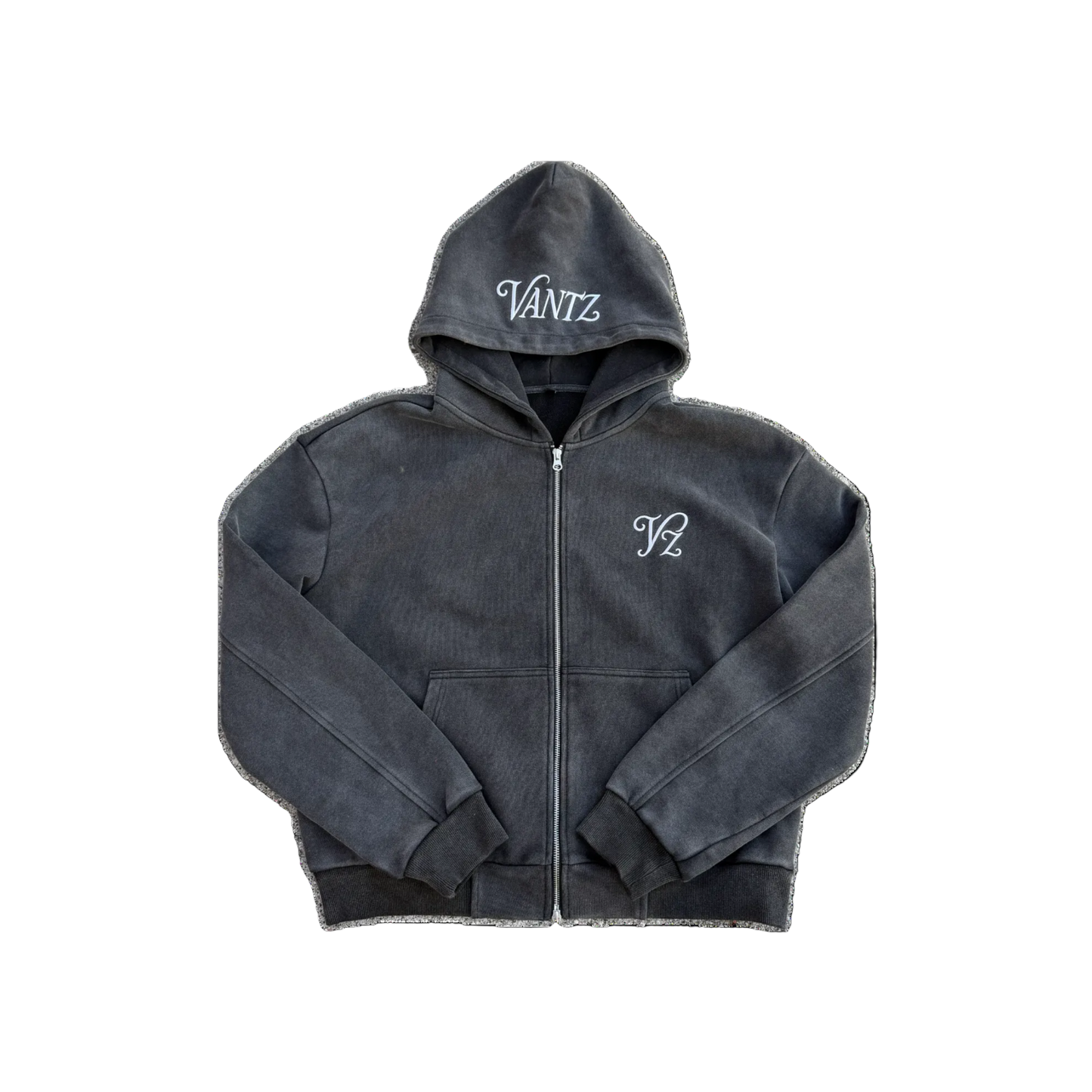 Washed Grey ZIP Hoodie 500gsm
